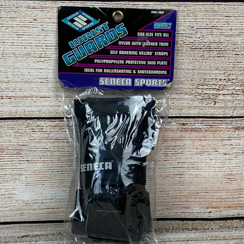 Seneca Sports Adult Wrist Guards Black One Size Fits Rollerskating Skateboarding